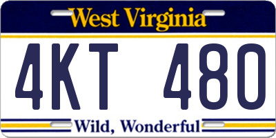 WV license plate 4KT480