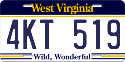 WV license plate 4KT519