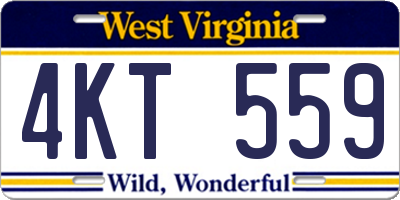 WV license plate 4KT559