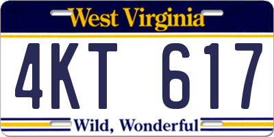 WV license plate 4KT617