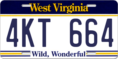 WV license plate 4KT664