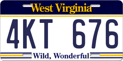 WV license plate 4KT676