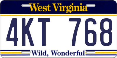 WV license plate 4KT768