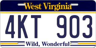 WV license plate 4KT903
