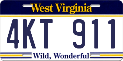 WV license plate 4KT911