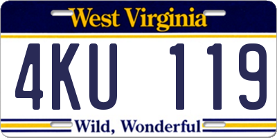 WV license plate 4KU119