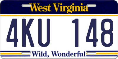 WV license plate 4KU148