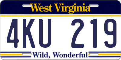 WV license plate 4KU219