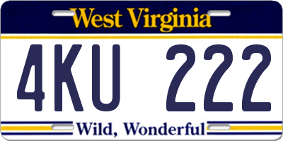 WV license plate 4KU222