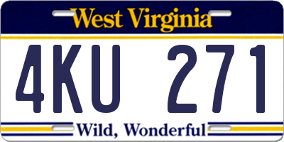WV license plate 4KU271