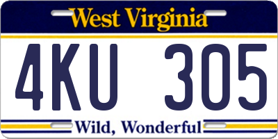 WV license plate 4KU305