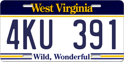 WV license plate 4KU391