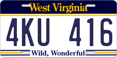 WV license plate 4KU416