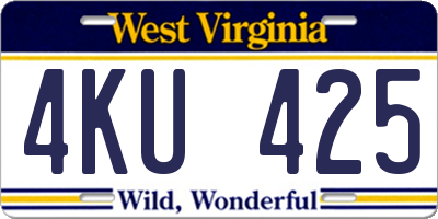 WV license plate 4KU425