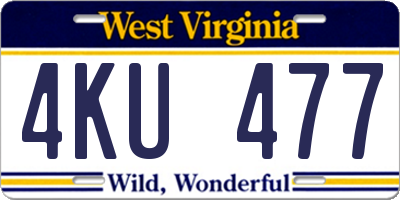 WV license plate 4KU477