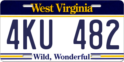 WV license plate 4KU482