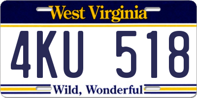 WV license plate 4KU518