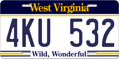 WV license plate 4KU532