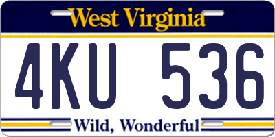 WV license plate 4KU536