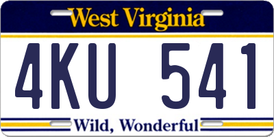 WV license plate 4KU541