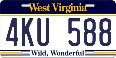 WV license plate 4KU588