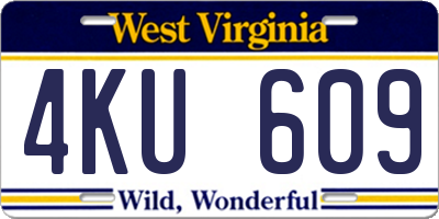 WV license plate 4KU609