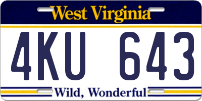 WV license plate 4KU643