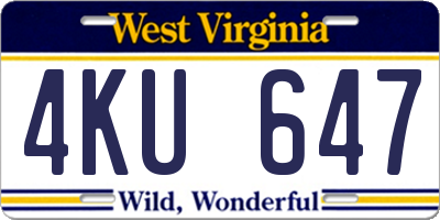 WV license plate 4KU647