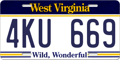 WV license plate 4KU669