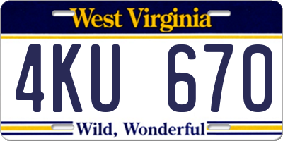 WV license plate 4KU670
