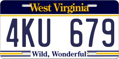 WV license plate 4KU679