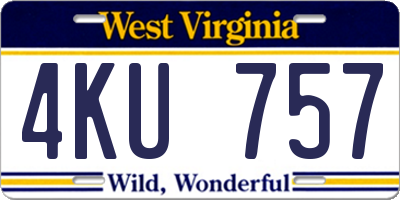 WV license plate 4KU757