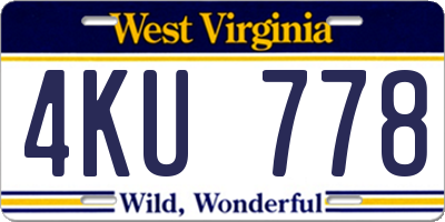 WV license plate 4KU778