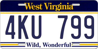 WV license plate 4KU799