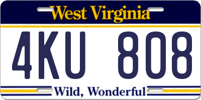 WV license plate 4KU808