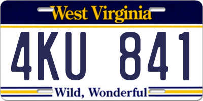 WV license plate 4KU841