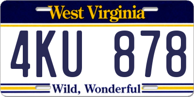 WV license plate 4KU878