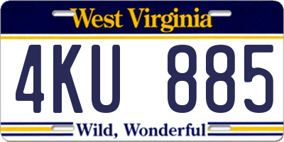 WV license plate 4KU885