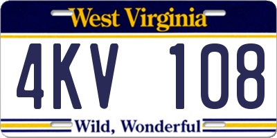 WV license plate 4KV108