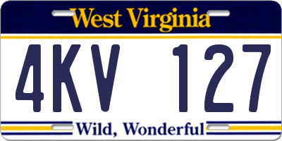 WV license plate 4KV127