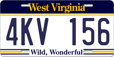 WV license plate 4KV156