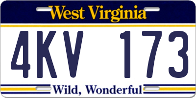 WV license plate 4KV173