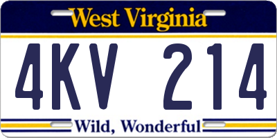 WV license plate 4KV214