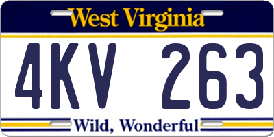 WV license plate 4KV263