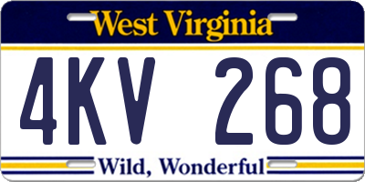 WV license plate 4KV268