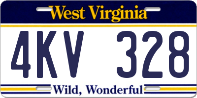 WV license plate 4KV328