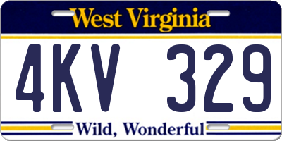 WV license plate 4KV329