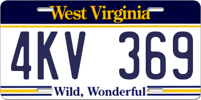 WV license plate 4KV369