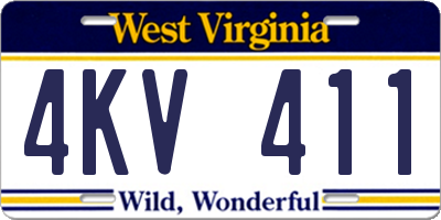 WV license plate 4KV411