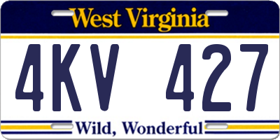 WV license plate 4KV427